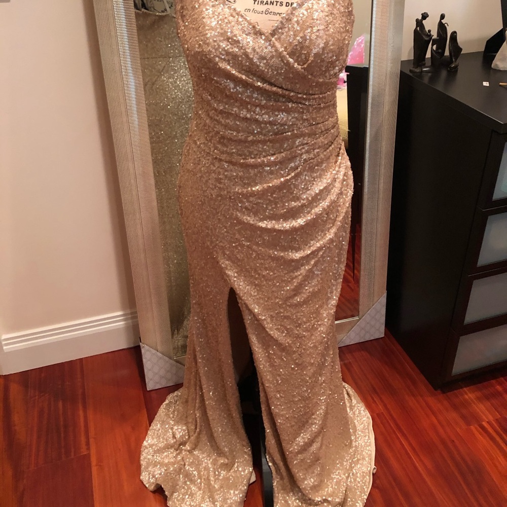 Gorgeous Rose Gold Long Gown